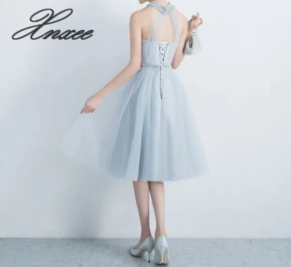 Платье 2020 Новое модное тонкое вечернее платье с подвеской на шее женское летнее