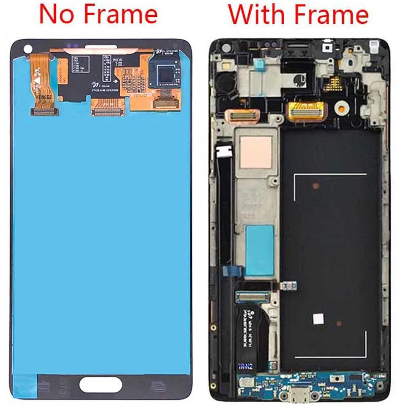 Original AMOLED LCD For Samsung Galaxy Note 4 N910F Touch Screen Display Frame Assembly N910C Red Burn Shadows | Мобильные телефоны