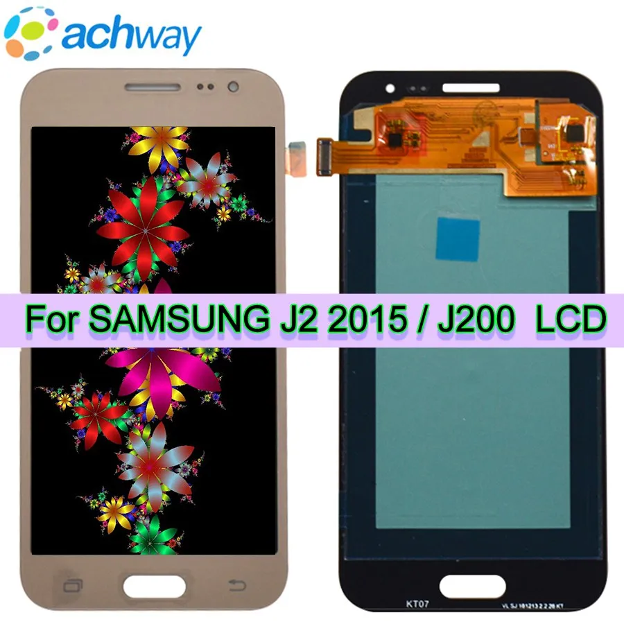 AMOLED ЖК-дисплей для samsung Galaxy J2 J200 J200F J200H J200Y ЖК-дисплей кодирующий преобразователь сенсорного экрана в сборе черный/белый/золотой