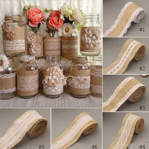 1 рулон винтажная кружевная окантовка гессианская ткань мешковатая лента