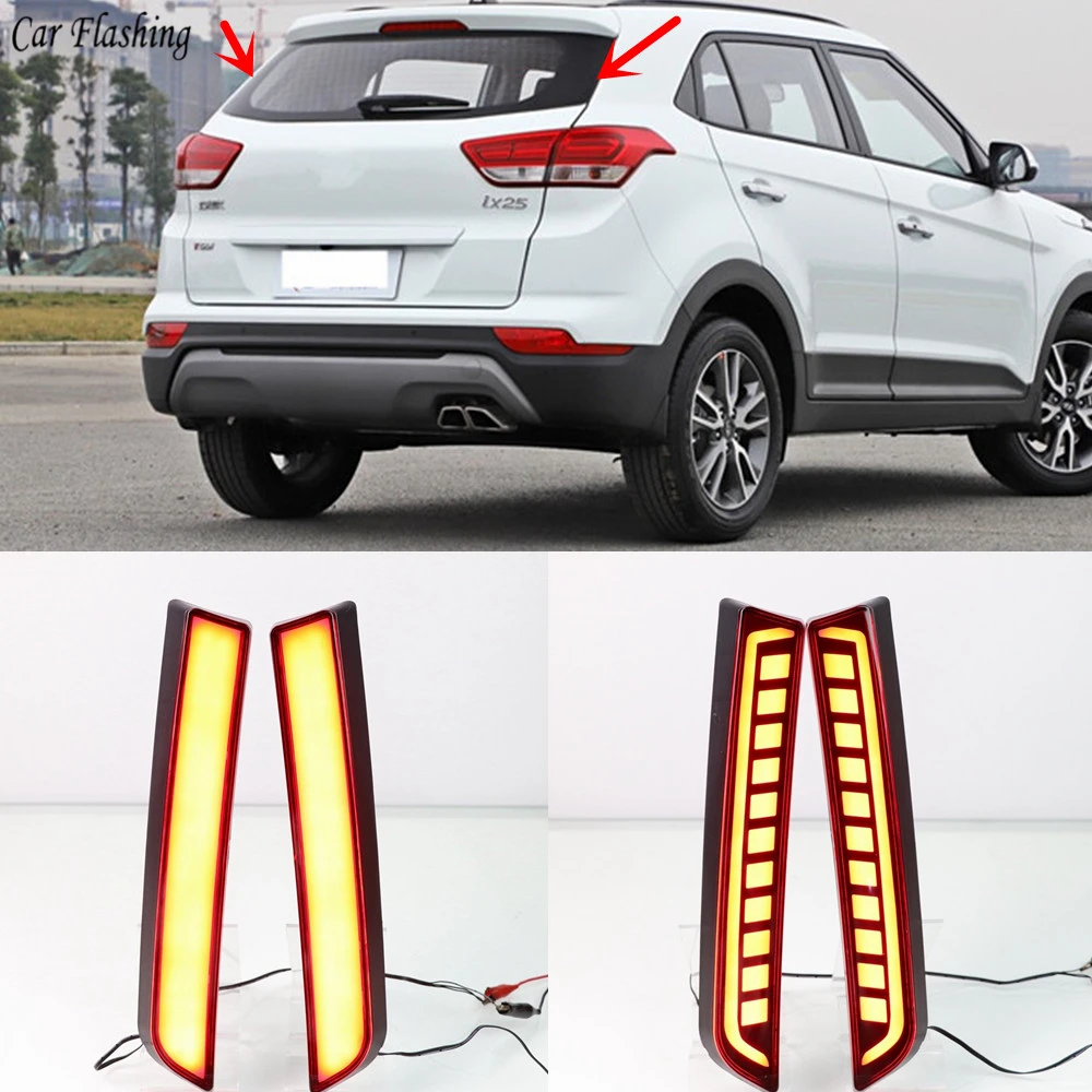 Автомобильные мигающие фары для Hyundai IX25 Creta 2014 2015 2016 2017 2018 2019 заднего багажника