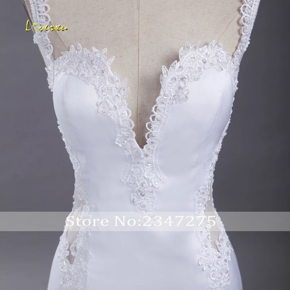 

Loverxu Robe De Mariee Elegant Sweetheart Mermaid Wedding Dresses 2019 Sexy Appliques Soft Satin Bridal Gown Plus Size