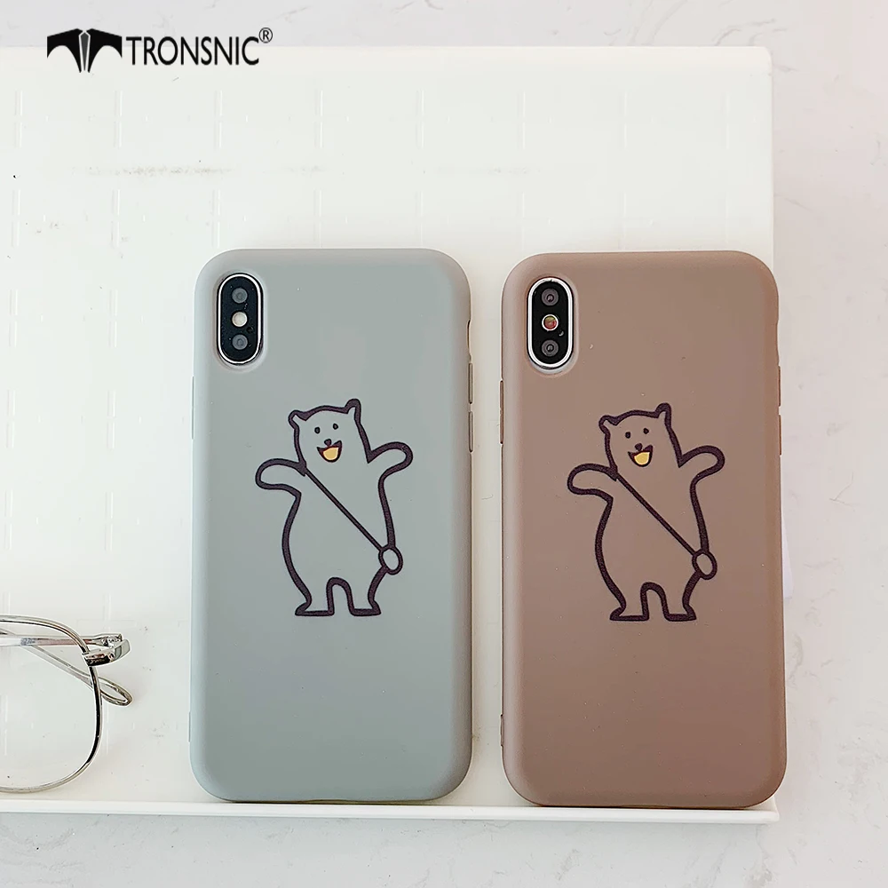 Чехол TRONSNIC Polar Bear для iPhone X XS MAX XR кофейно коричневый серый чехол 6S 6 7 8 Plus 3d защитный