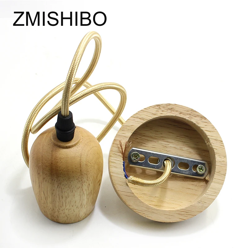 ZMISHIBO Country Style E27 Деревянный подвесной светильник 110V-220V для гостиной Droplight LED Подвесной светильник на основе провисания.