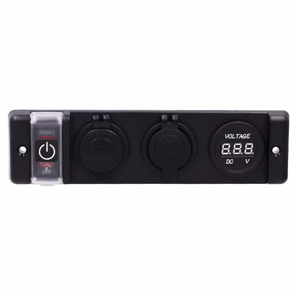 1Pcs DC12V Switch Panel Dual USB Voltmeter Circuit Breaker Car Boat Round Rocker ON/OFF SPST Hot Sale CS-597A1 | Автомобили и
