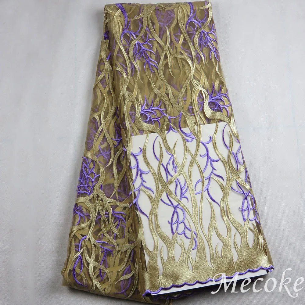 Лидер продаж 2017 Африканский нигерийский гипюр швейцарская вуаль кружево желтый