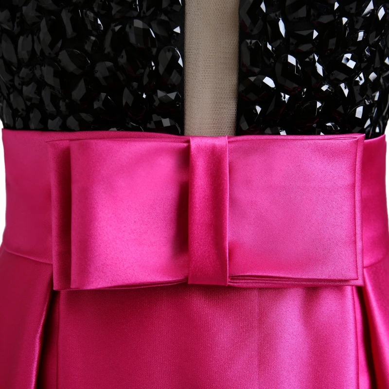 Двухцветное бальное платье 2017 официальные вечерние платья черное с вырезом