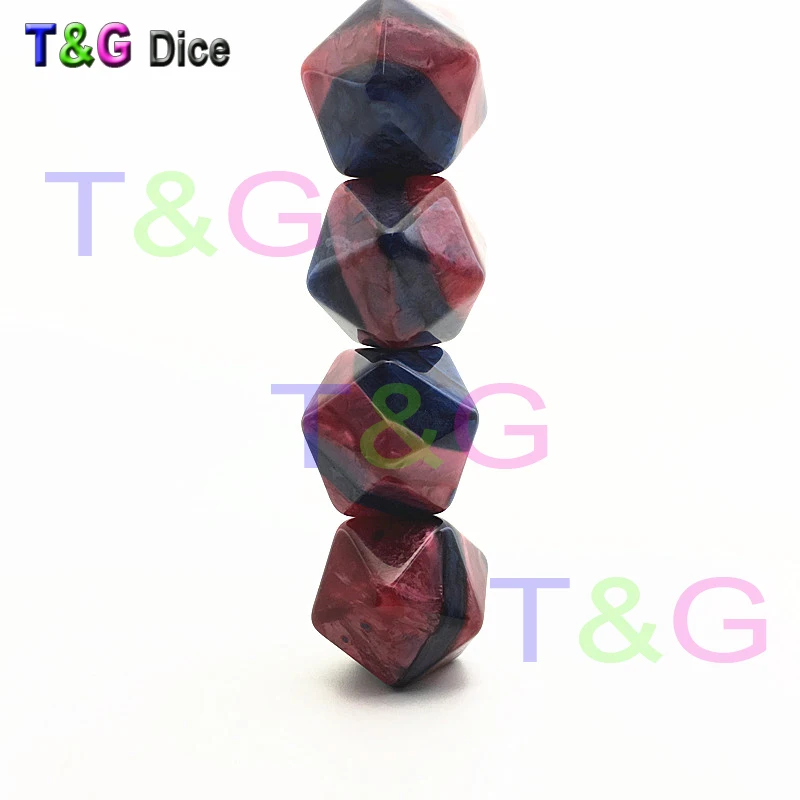 Новый смешанный цвет темно-красный и синий 20 сторонний эффект мраморной