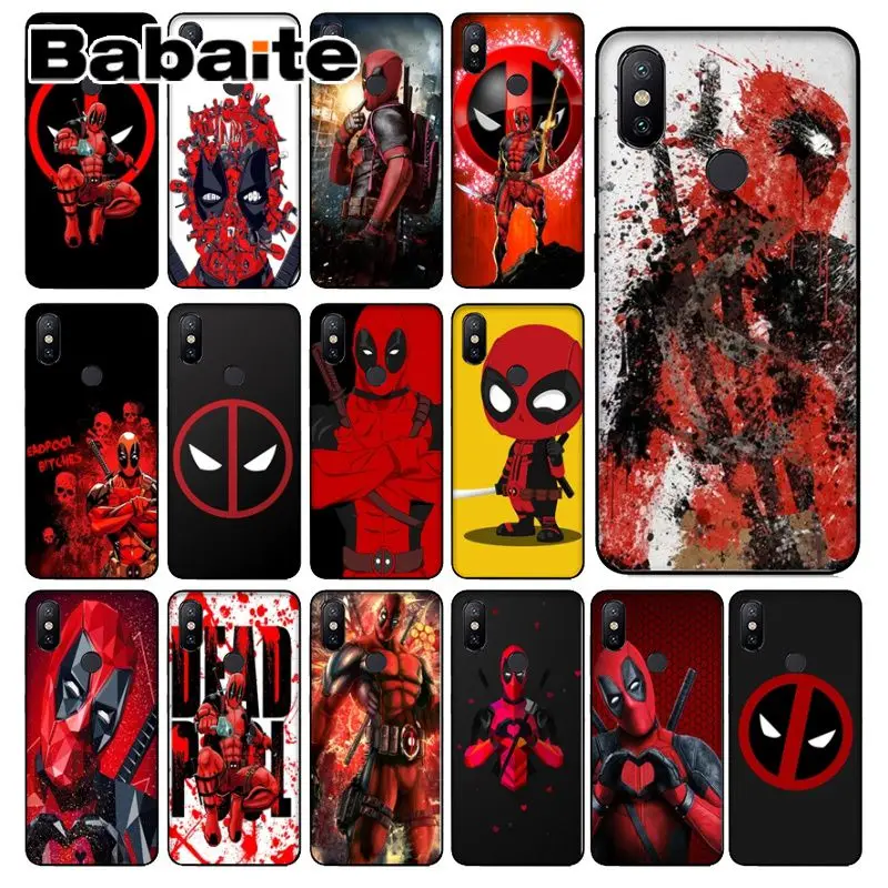 Babaite Marvel Hero Deadpool черный мягкий чехол для телефона из ТПУ Redmi 5 plus Note 4 4X Xiaomi MI 6 8 8SE
