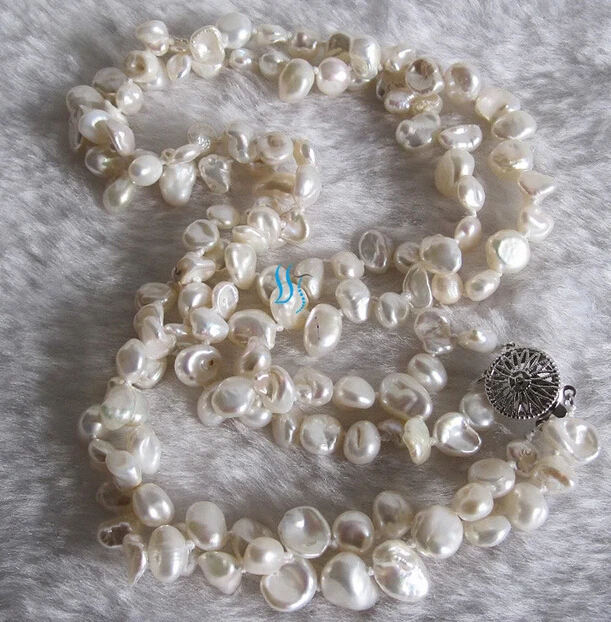 Белый речной жемчуг huij 2 ряда 5 7 мм 003874|necklace bag|pearl necklace and braceletpearl ribbon |