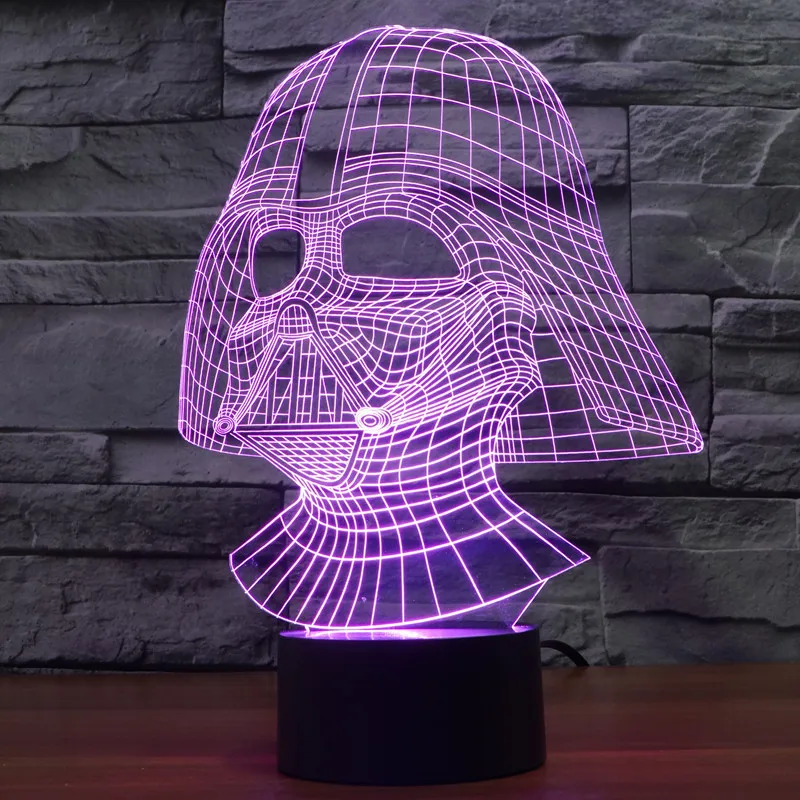 7 цветов светодиодный ночник лампада Дарт Вейдер Star Wars 3D Tocco di Luce usb света да tavolo