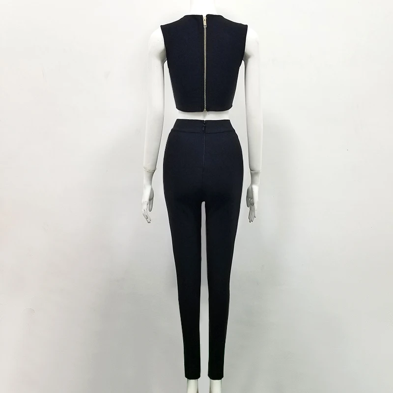 Высококачественный черный телесный комплект знаменитостей из 2 предметов