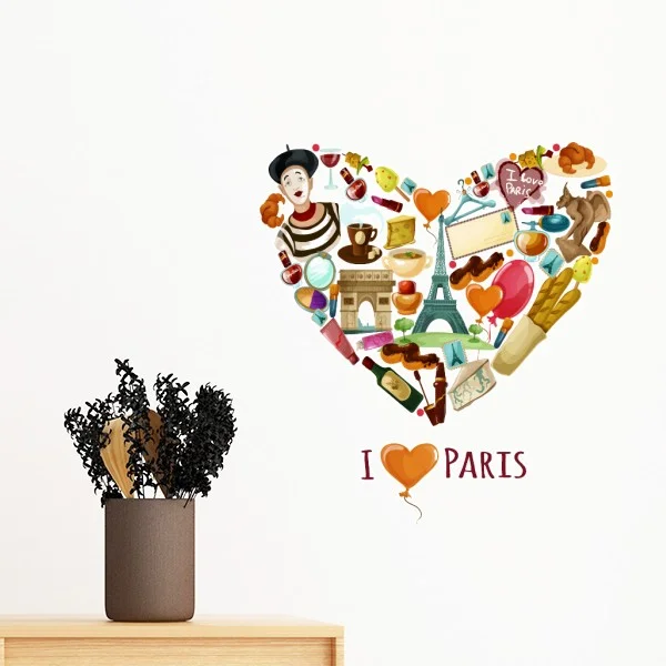Съемная Настенная Наклейка с изображением французского Парижа Эйфелевой башни