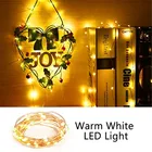 Светодиодная гирлянда на медном проводе от ECLH, 2 м, 5 м, 10 м, 100 светодиодов, питание от 3 батареек AA, украшение для рождественской и свадебной вечеринки, светодиодная гирлянда