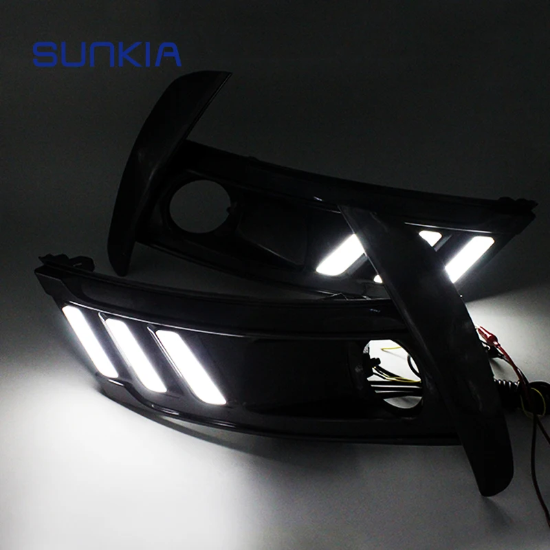 

SUNKIA 2Pcs/Set Car LED DRL Waterproof Daylight Daytime Running Light Car Styling DRL Driving Light 12V for Toyota Corolla 2016