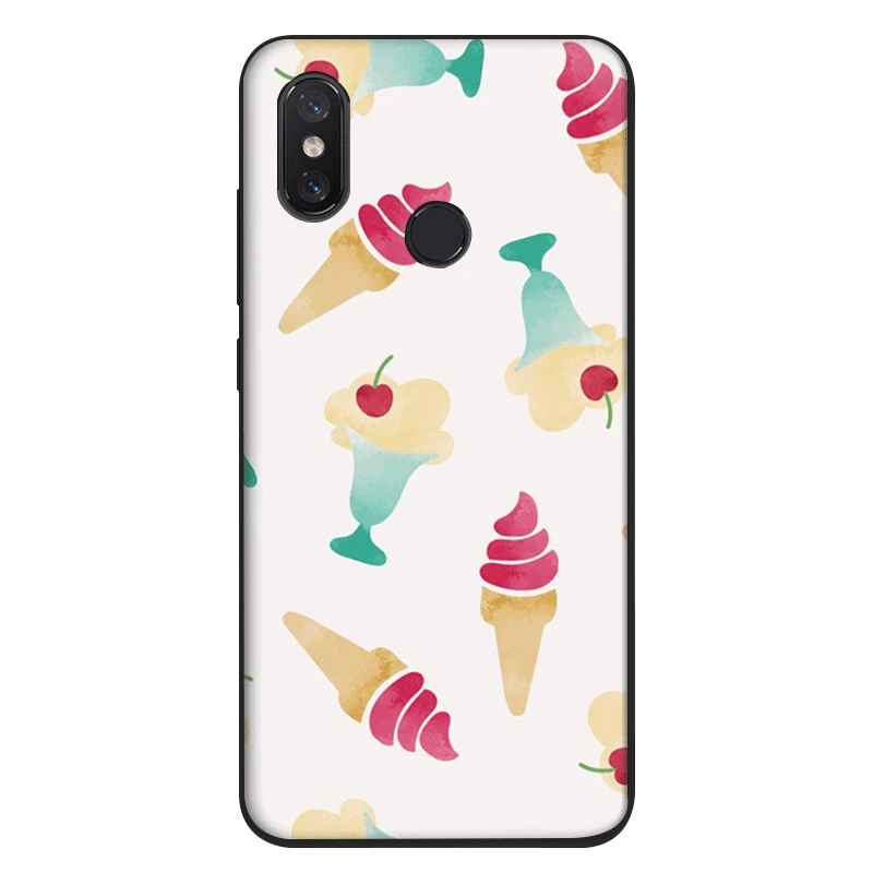 Черный силиконовый чехол из ТПУ для Xiaomi Redmi 4A 4X5 5A Plus 6A 6 Pro S2 милые Чехлы мороженого