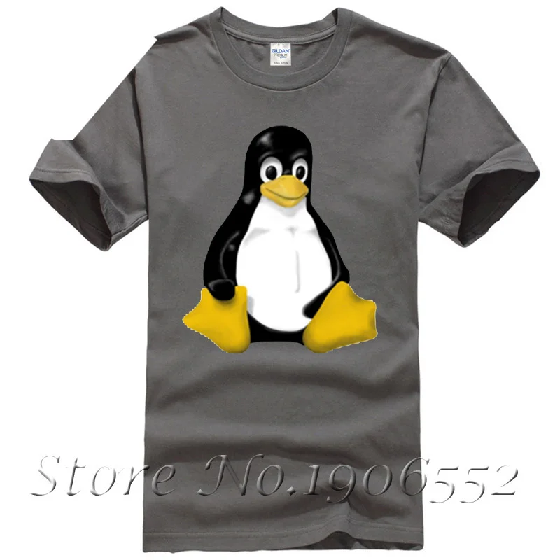 CafePress Dark t-shirt-linux tux penguin футболка из 100% хлопка с круглым вырезом повседневная