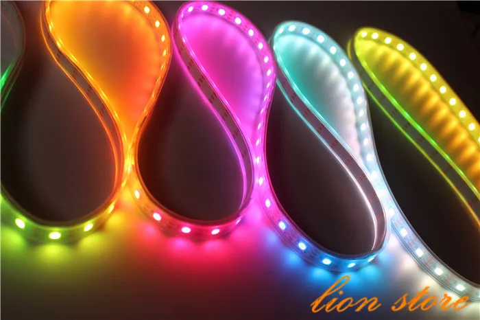 Светодиодная лента WS2812B 5050 SMD RGB WS2811 белая водонепроницаемая 5 в пост. Тока метров 60