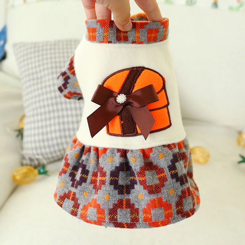 Роскошное платье для собак маленьких зимняя теплая одежда платья чихуахуа