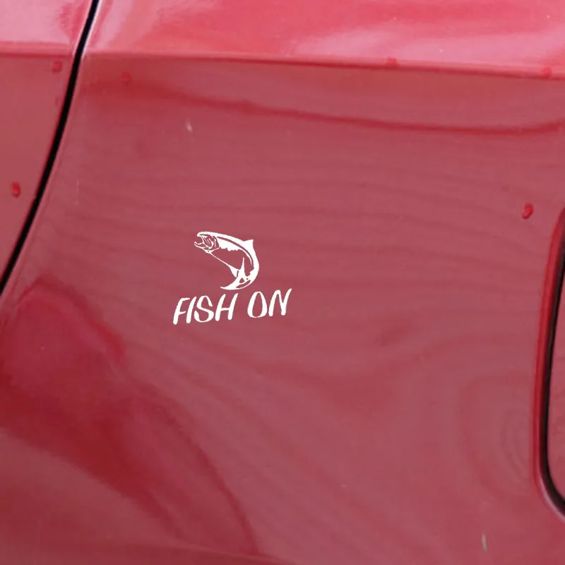 YJZT 16.4CM*12.2CM Fish On Salmon Steelhead Car Sticker Window Vinyl Decal Black/Silver C24-0647 | Автомобили и мотоциклы