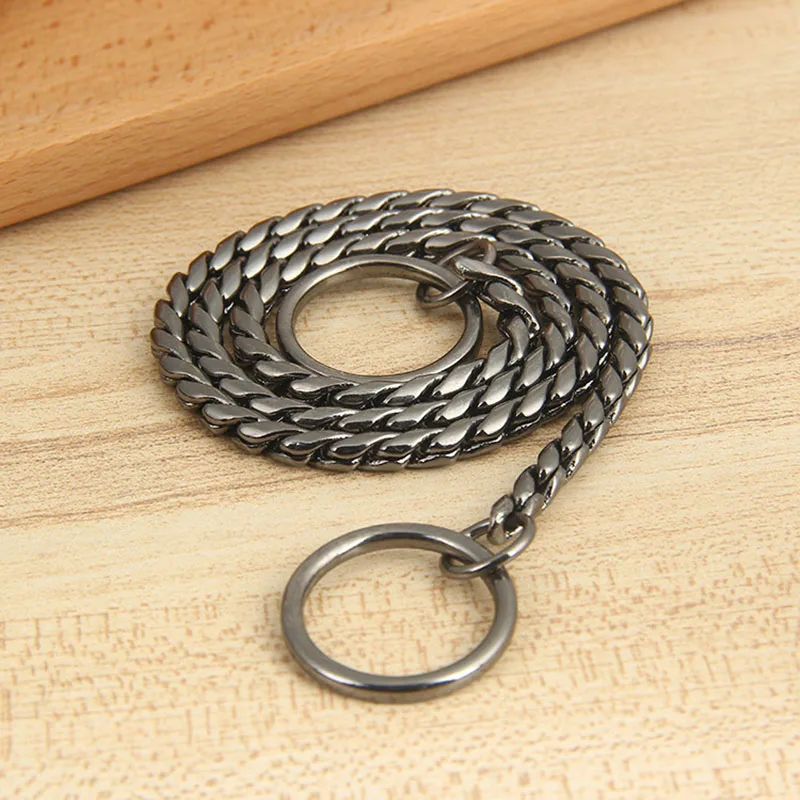Нержавеющая сталь гладить ошейник покрытием тяги Rope Lead P цепь животное воротник Цепочки и ожерелья для маленький большой Товары для собак ошейник для собак Золотой/Серебряный /черный