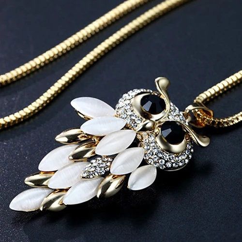 Hot Women's Lovely Owl Pendant Rhinestone Long Sweater Box Chain Necklace Jewelry BEK7 | Украшения и аксессуары
