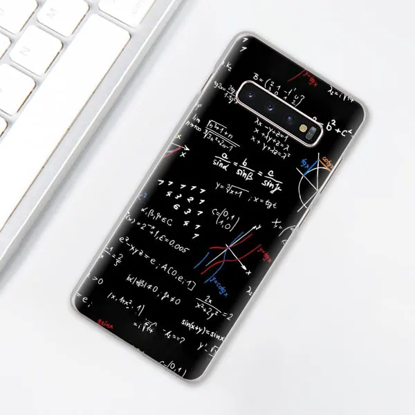 001 Математика formul Математика E = mc2 чехол для телефона samsung Galaxy S10e S10 Plus S7 S8 S9 Plus Note 8 9 M10 M20 M30 жесткий чехол Coque - Цвет: 001