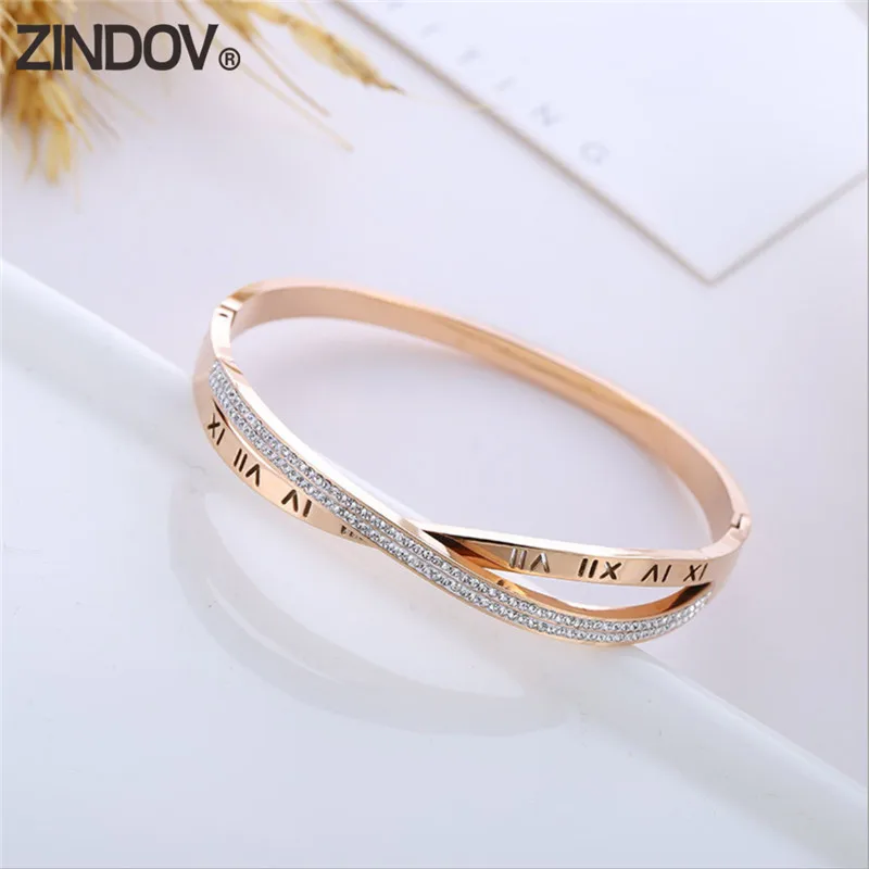 ZINDOV модный дизайн новинка розовое золото ювелирное изделие кристалл стразы