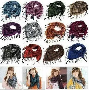 

Unisex Checkered Arab Shemagh Grid Neck Scarf Wrap 8Pcs/lot Free Shipping High Quality