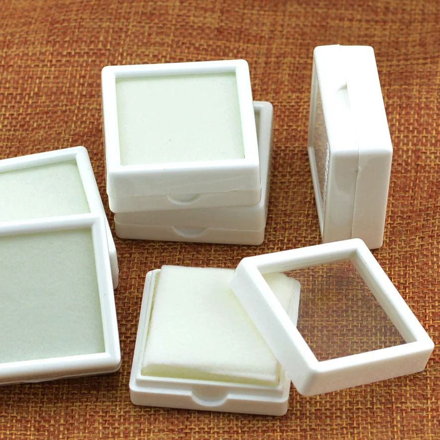 20pcs Earring Studs Jewelry Bead Rhinestone Trinket Plastic Case Boxes Showcase Tray Gift packing 1.57x1.57&quot bijoux | Украшения и