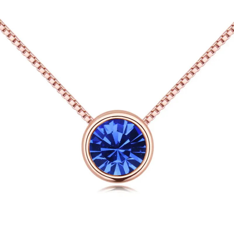 Женская Цепочка с кристаллами Сваровски круглой подвеской|drop necklace|fashion necklacenecklace