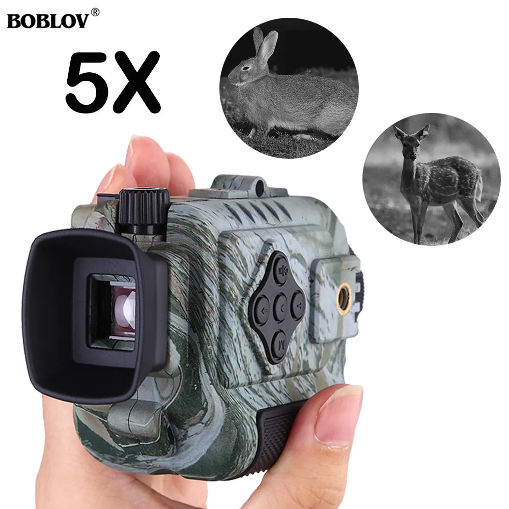 BOBLOV P4 5X цифровой зум Ночное видение Монокуляр Охота Монокуляр 200 м инфракрасный Камера Функция для охоты на 8 Гб