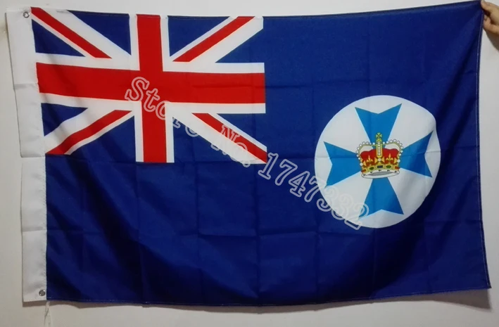 

Australian Queensland Flag hot sell goods 3X5FT 150X90CM Banner brass metal holes