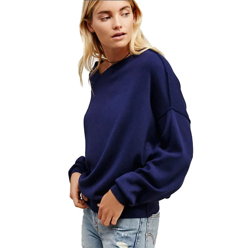 Свитер женский осенне-зимний из смешанного кашемира с асимметричным воротником