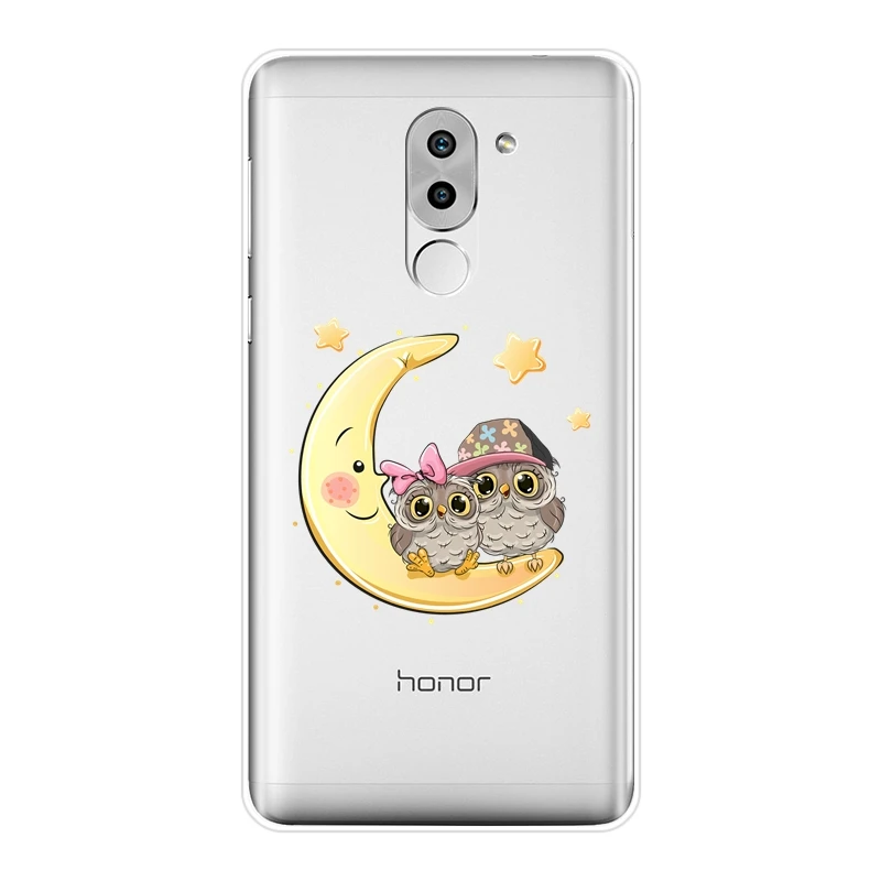 Чехол для телефона Huawei Honor 6A 4C 5C 6C Pro сова луна сердце любовь Kawaii силиконовая