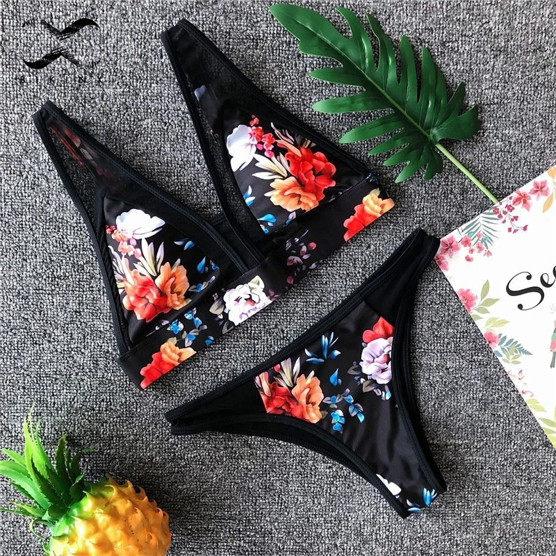 Bikinx сетчатый прозрачный купальник для женщин с глубоким v-образным вырезом