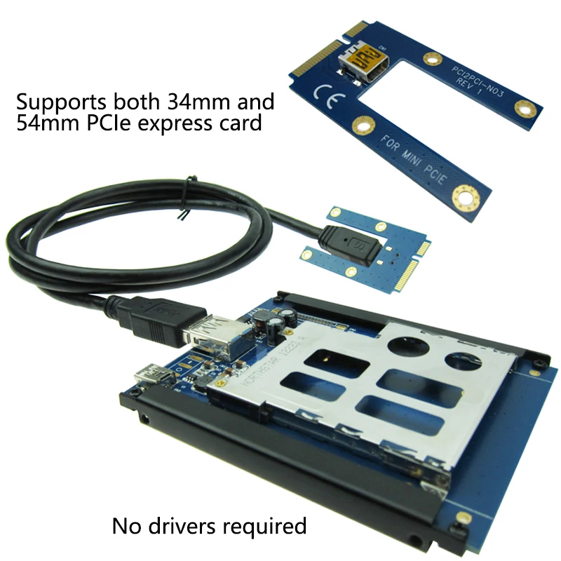 Размер Mini PCIe USB 2 0 на ExpressCard 54 / 34 слот адаптер PCI express mini Card To Express конвертер |