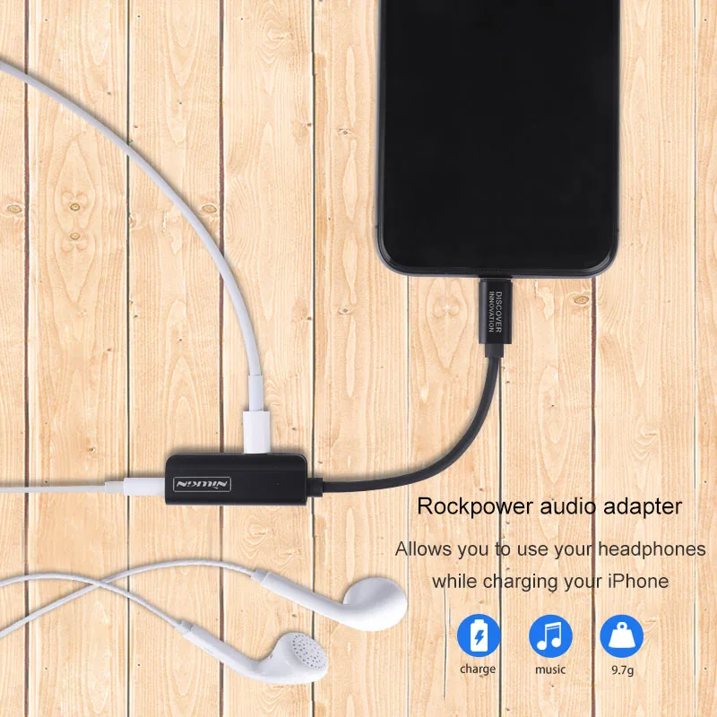 NILLKIN адаптеры для телефонов конвертеры iPhone 7 8 Plus X Xr Xs Lighting To 3 5 мм AUX кабель Jack