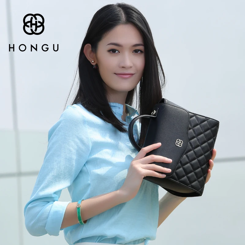 HONGU Женские портфели из натуральной коровьей кожи женские сумки на плечо