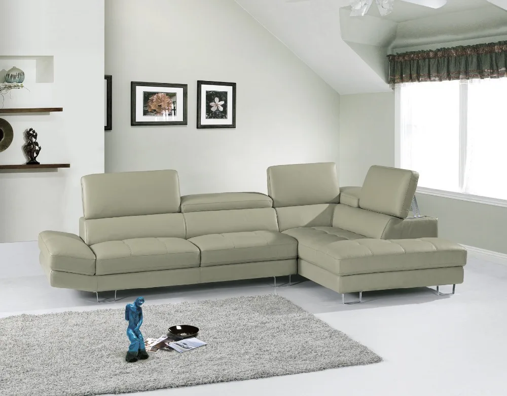 Высококачественный кожаный диван серого цвета новинка 2015 секционный