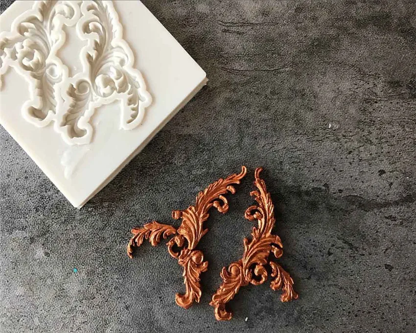 DIY силиконовая форма для выпечки, форма для украшения торта, Ретро рамка, форма для шоколадного мыла, трафареты для торта, кухонные инструменты для сахарного ремесла