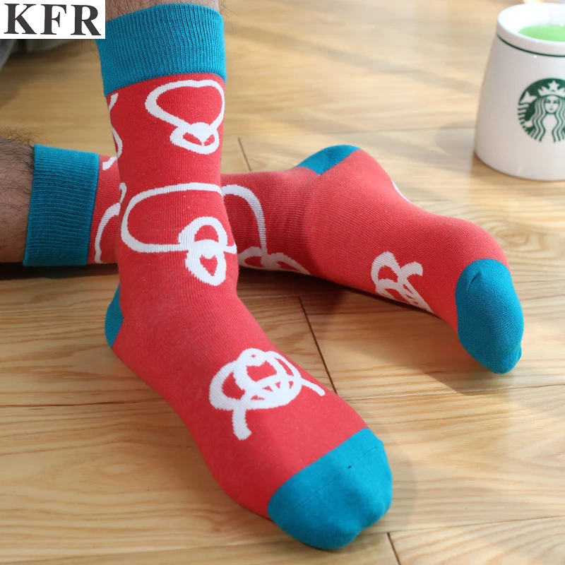 Модные мужские хлопковые носки с рисунком happy socks Дизайнерские повседневные harajuku