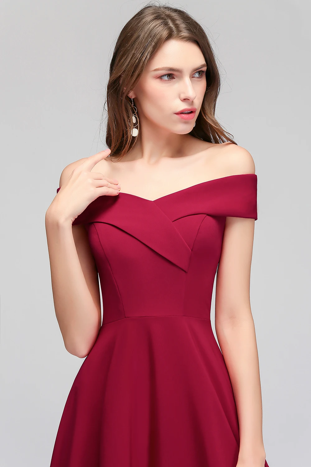 Robe de soiree Sexy Off The Shoulder Burgundy Evening Dresses Long Satin Prom Dress Formal Party Gown | Свадьбы и торжества