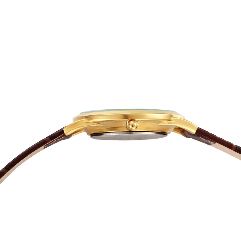 Мужские водонепроницаемые кварцевые часы с бриллиантами из натуральной кожи|watch