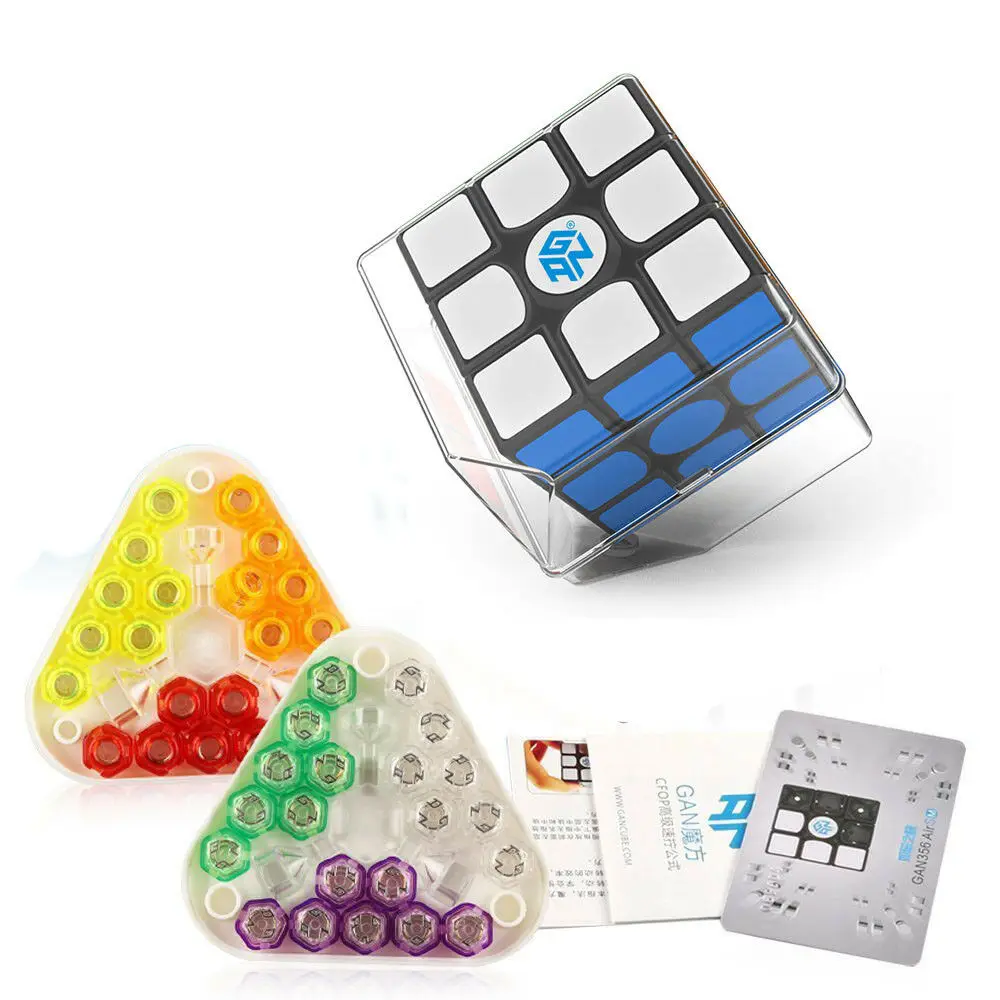 Black Gan 356 Air SM speed Magic Cube 3x3 Магнитный куб-головоломка с ЕСС V2 Весна 3x3x3 Cubo Magico ультра-гладкая безопасная ABS - Цвет: Black