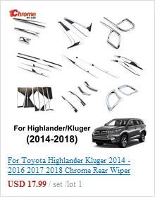Для Toyota Highlander Kluger хромированный переключатель интерьерный Кнопка крышка вентиляционное отверстие отделка украшение автомобиля Стайлинг