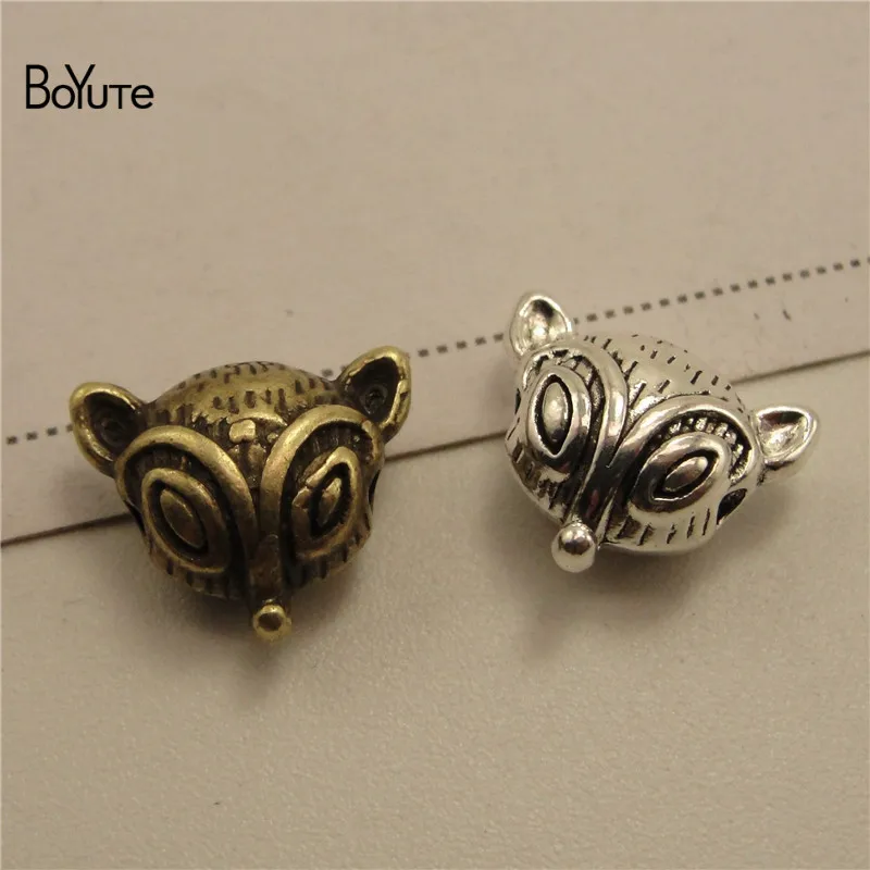 BoYuTe (100 Pieces/Lot) Metal Alloy Animal Fox Lion Owl Leopard Head Beads for Bracelet Jewelry Making | Украшения и аксессуары