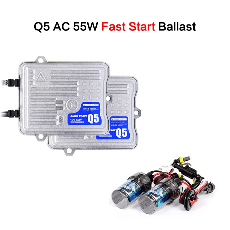 Q5 AC 55W Fast Start 55 Вт HID AC C5 ксеноновые лампы Canbus декодер тонкий балласт или Q5 Быстрый Яркий Быстрый старт балласт с H1 H3 H7 H11 9005 9006 12 В - Испускаемый цвет: Q5 AC 55W Fast Start