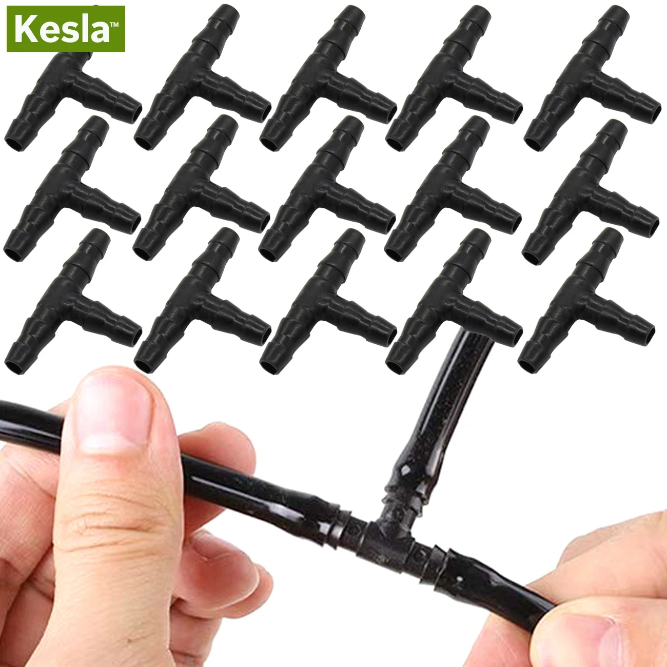 KESLA 20 шт пластиковый капельница для полива растений тройник 1/4 дюймов шланговый соединитель для шланга наружный оросительный инструмент для шланга 4 мм/7 мм