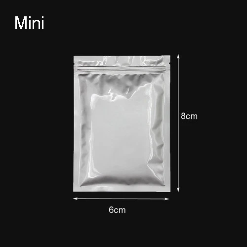 6x8cm Алюминий Фольга пакеты из майлара 5 шт покрытые серебром уплотнитель молния Еда Saver Zip-пакет подарочная упаковка мешок воды доказательство стоьте вверх пакеты для хранения - Цвет: 6x8cm